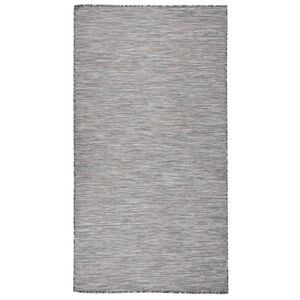 vidaXL Zunanja preproga plo&scaron;čato tkanje 80x150 cm rjava in modra