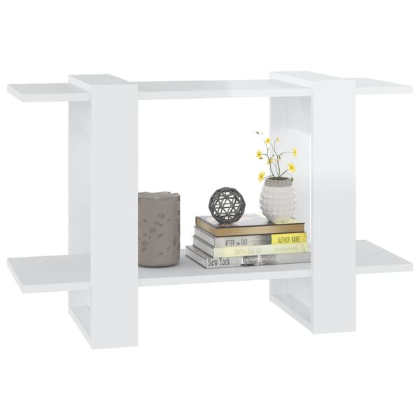 vidaXL Knjižna omara/pregrada visok sijaj bela 80x30x51 cm