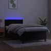 vidaXL Box spring postelja z vzmetnico LED črna 80x200 cm žamet