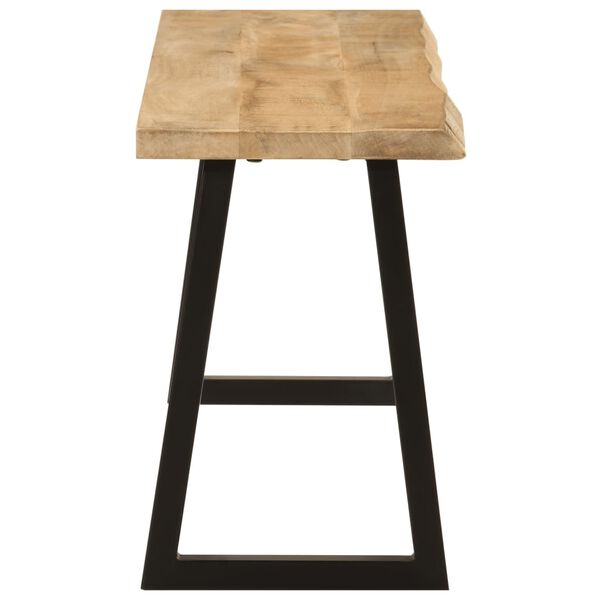 vidaXL Klop z naravnim robom 105 cm trden mangov les