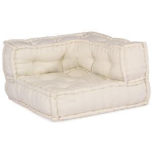vidaXL Modularna sedežna enota Blago Krem 210 x 140 x 56 cm