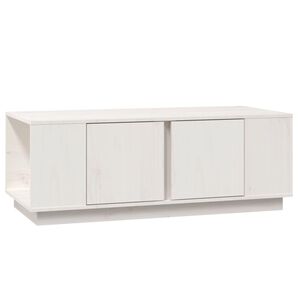 vidaXL Klubska mizica bela 110&times;50&times;40 trdna borovina