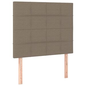 vidaXL Vzglavje postelje sivo-rjavo 80x5x118/128 cm blago