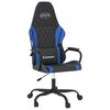 vidaXL Gaming stol črno in modro umetno usnje