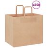 vidaXL Papirnate vrečke 250 kosov z ročaji rjave barve 32x22x28 cm
