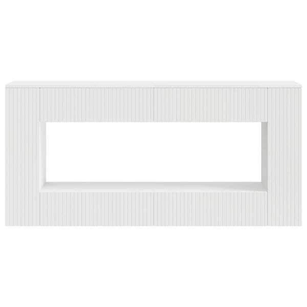 vidaXL Konzolna miza Črtasto Bela 155 x 29 x 74 cm Konstruirano leseno
