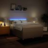 vidaXL Box spring postelja z vzmetnico krem 140x200 cm blago