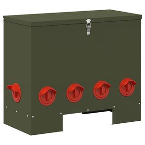vidaXL Hranilnik za pi&scaron;čance Olivno zelena 60,5 x 29 x 51 cm 25 kg