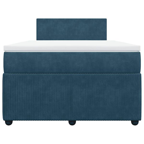 vidaXL Box spring postelja z vzmetnico modra 120x190 cm žamet