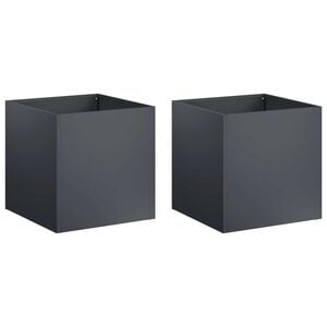 vidaXL Vrtni lonček 2 kos Antracit 35 x 35 x 35 cm Mlinjeni jeklo