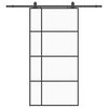 vidaXL Drsna vrata s kompletom strojne opreme črna 102,5x205 cm ESG steklo