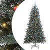 vidaXL Umestno božično drevo Zelena 210 cm PVC, plastika in jeklo