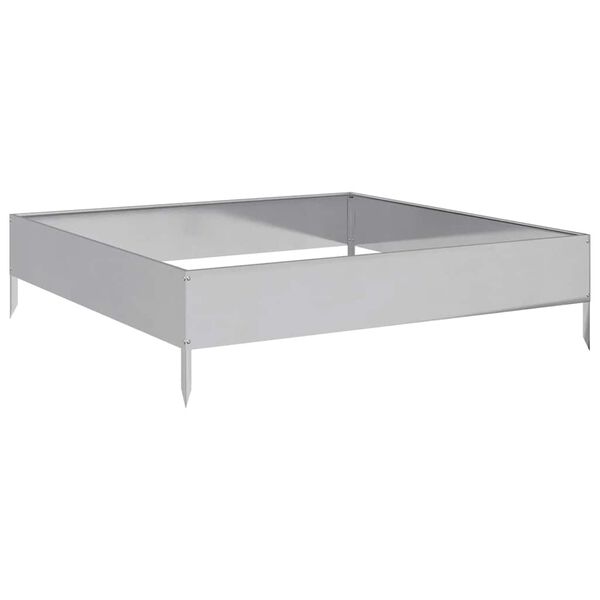 vidaXL Vrtna visoka greda 100x100x26 cm pocinkano jeklo