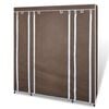 vidaXL Garderobna omara iz blaga s predelki 45x150x176 cm rjava
