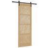 vidaXL Drsna vrata Naravna 83 x 232 cm Trdna borovina
