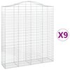 vidaXL Obokana gabion ko&scaron;ara 9 kos 200x50x220/240 cm pocinkano železo