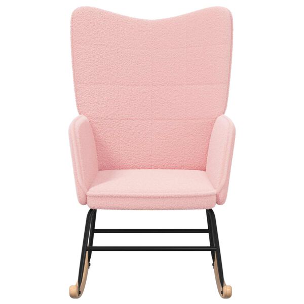 vidaXL Zibajoči stol Roza Sherpa tkanina