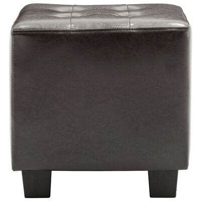 vidaXL Tubast stol s stolčkom za noge iz temno rjavega umetnega usnja