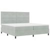 vidaXL LED Box Spring Postelja Svetlo siva 200 x 200 cm blago