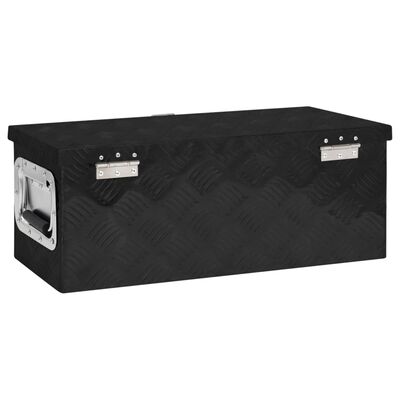 vidaXL Škatla za shranjevanje črna 60x23,5x23 cm aluminij
