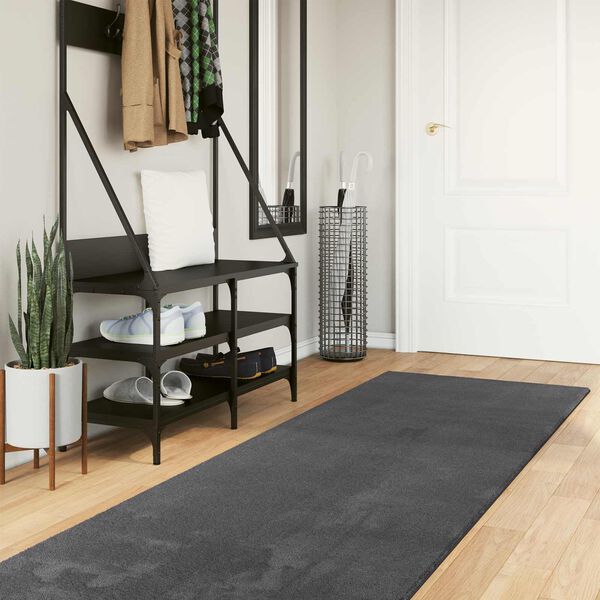 vidaXL Preproge za povr&scaron;ine HUARTE Antracit 300 x 80 cm Poliester