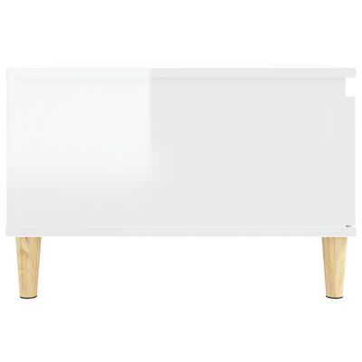 vidaXL Klubska mizica visok sijaj bela 55x55x36,5 cm inženirski les