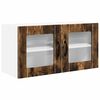 vidaXL Stenski stekleni omarica PORTO Dimljeni oreh 80 x 31 x 40 cm