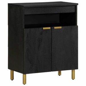 vidaXL Komoda črn 60x33x75 cm inženirski les
