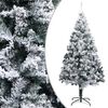 vidaXL Umetna novoletna jelka s snegom zelena 210 cm PVC