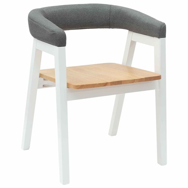 vidaXL Jedilni stoli 2 pcs Bela 54 x 57 x 73 cm Masivno gumovo les