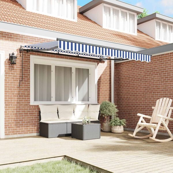 vidaXL Retraktilna tenda Modra 250 x 200 cm blago