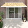 vidaXL Zložljiva tenda rumena in bela 3x2,5 m blago in aluminij