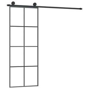 vidaXL Drsna vrata z opremo 76x205 cm ESG steklo in aluminij