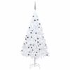 vidaXL Umetna osvetljena novoletna jelka z bunkicami bela 120 cm PVC