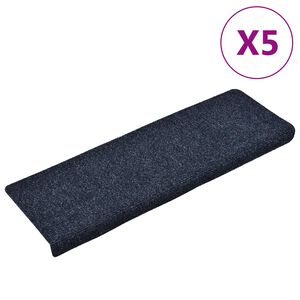 vidaXL Preproge za stopnice samolepilne 5 kosov 65x21x4 cm antracitne pravokotne robove