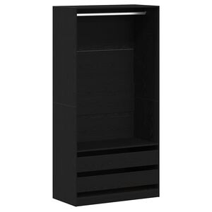 vidaXL Garderobna omara Črna Orehovina 100 x 50 x 200 cm