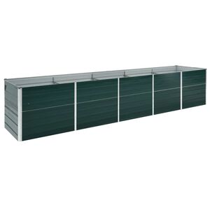 vidaXL Visoka greda pocinkano jeklo 400x80x45 cm zelena