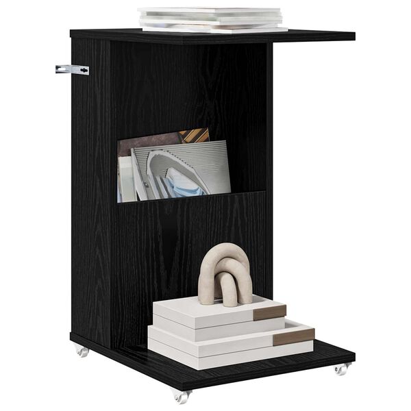 vidaXL Stranska miza Črna Orehovina 40 x 35 x 60 cm Konstruiran les