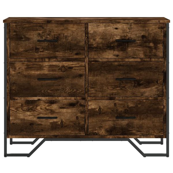 vidaXL Predalnik dimljeni hrast 91x35,5x74,5 cm inženirski les