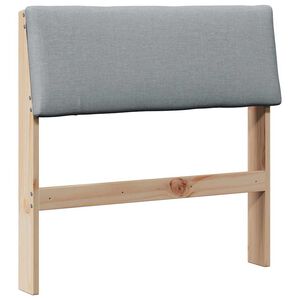 vidaXL Tapecirano vzglavje Svetlo siva 75 cm Masivno borovo les