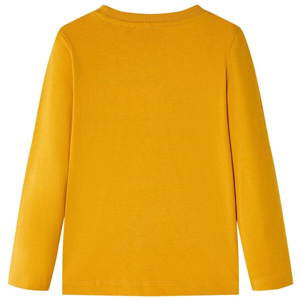 Otroška majica z dolgimi rokavi oker 92