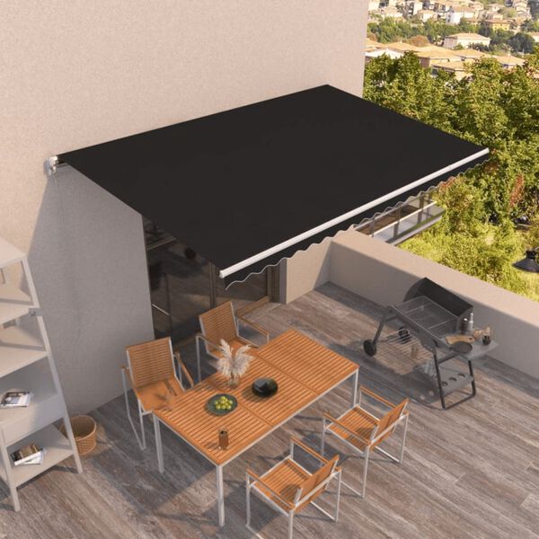 vidaXL Ročno zložljiva tenda 500x350 cm antracitna