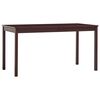 vidaXL Jedilna miza temno rjava 140x70x73 cm borovina