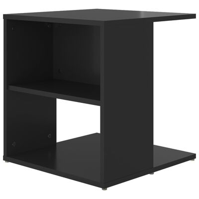 vidaXL Stranska mizica visok sijaj črna 45x45x48 cm iverna plošča