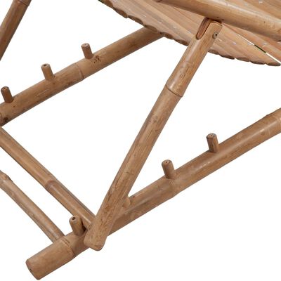vidaXL Zunanji ležalnik z naslonjalom za noge bambus