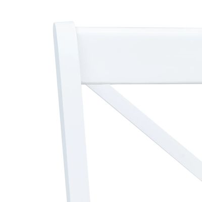 vidaXL Jedilni stoli 2 kosa beli in naravni trdni kavčukovec
