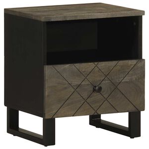 vidaXL Nočna omarica črna 40x33x46 cm trden mangov les