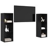 vidaXL Komplet TV omaric 2 pcs Črna Orehovina 107 x 35 x 37 cm
