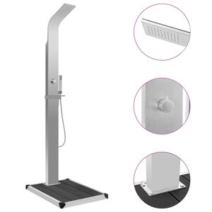 vidaXL Zunanji tu&scaron; s podstavkom WPC nerjaveče jeklo