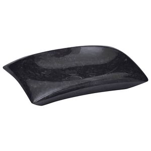 vidaXL Umivalnik črn 50x35x10 cm marmor